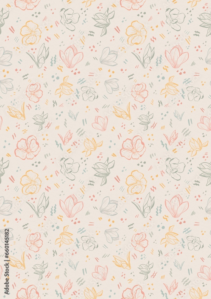 Beautiful blossoming magnolia flowers patterned Beautiful blossoming magnolia flowers patterned