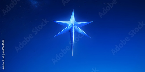 Star in the night sky. 3d rendering. Computer digital drawing.