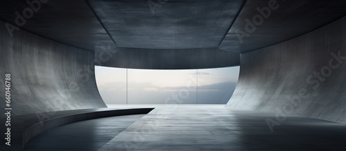 Architectural backdrop a vacant shadowed and sleek indoor space