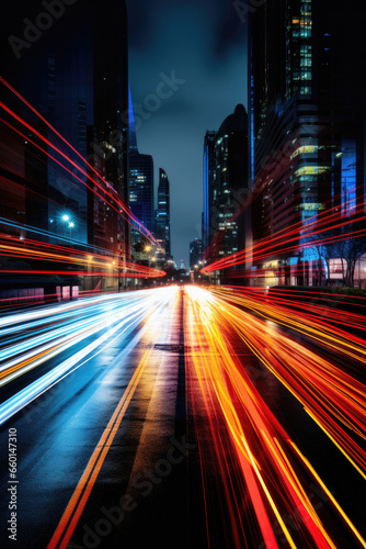 Light trails in city