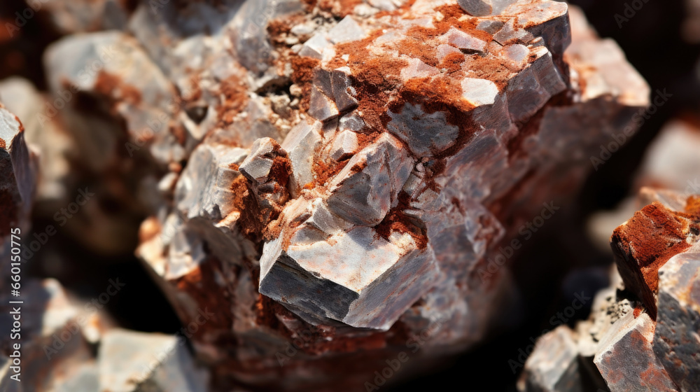 Closeup of Rhyolite with a finegrained texture, featuring a fine and ...