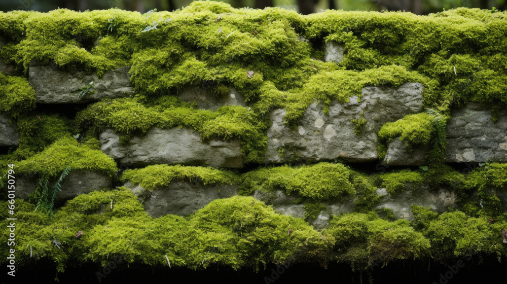 The rough and weathered texture of limestone is enhanced by a carpet of fluffy moss, giving it a rustic and aged appearance. The rough and weathered texture of limestone is enhanced by a carpet of fluffy moss, giving it a rustic and aged appearance.
