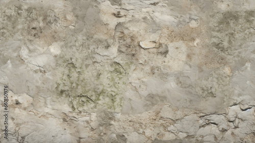 Texture of Pitted Travertine with a dusty grey hue and hints of green from the moss growing on its surface. The texture is rough and rugged, reminiscent of a forest floor.