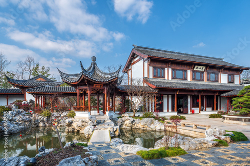 Classical Chinese architecture in the gardens of southern China photo