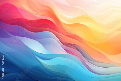 Abstract background with smooth wavy lines in blue  orange and yellow colors  Ai Generated