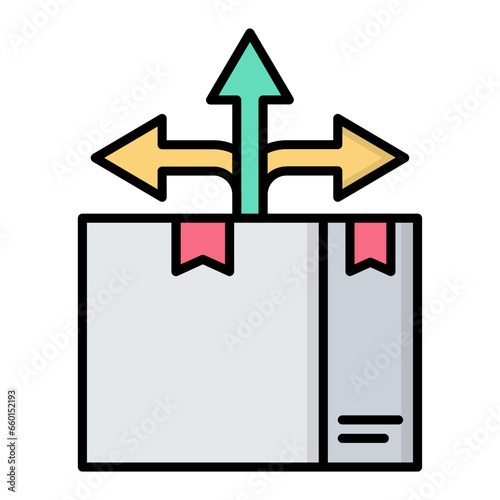 Delivery Direction Colored Outline Icon