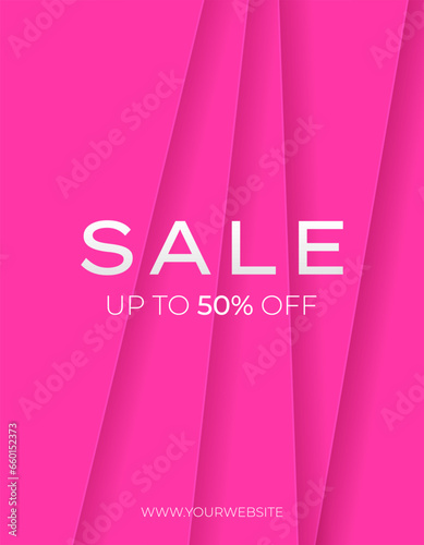 Modern vertical sale banner, poster. Vector template