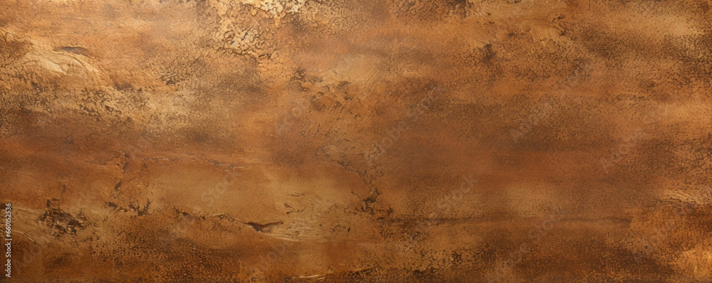 Closeup of a brushed bronze texture with a pitted, textured surface. The texture has a rich, earthy quality that brings to mind natural elements, while the bronze color adds a touch of luxury. - obrazy, fototapety, plakaty 