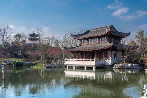 Classical Chinese architecture in the gardens of southern China