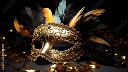 carnival mask on a black background