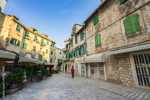 Fototapeta Naklejka Na Ścianę i Meble -  Old town square in Split. Croatia