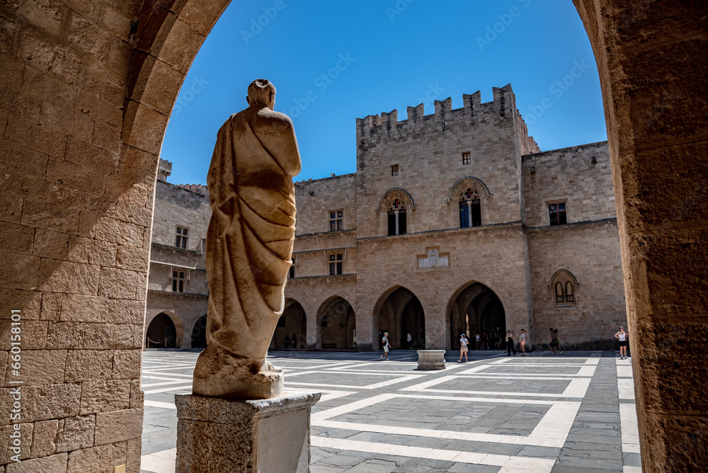 Rhodes Island, Greece, a symbol of Rhodes,  the famous Knights Grand Master Palace (also known as Castello).