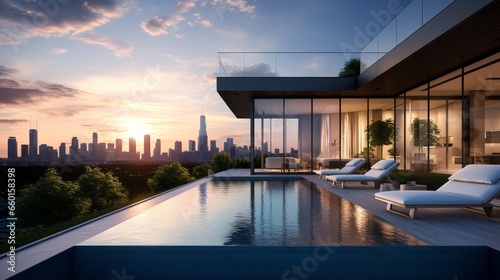Vibrant luxury modern home with skyline views designed for city dwellers © Aliaksandr Siamko
