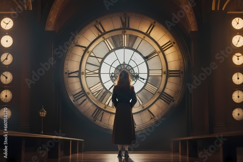 Clock Woman Time Passing Achievement Destiny