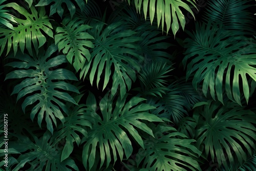 Green Leaf Palms Tropical Seamless Nature
