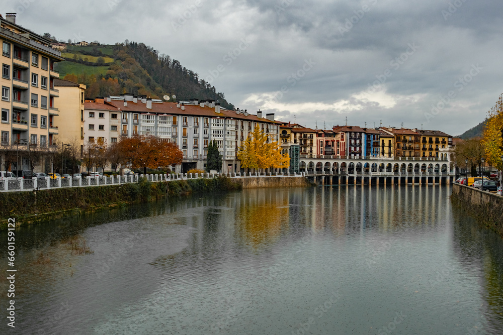 City of Guipuzcoa on a cloudy autumn day.