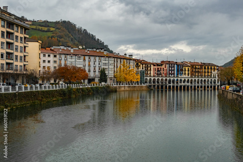 City of Guipuzcoa on a cloudy autumn day.