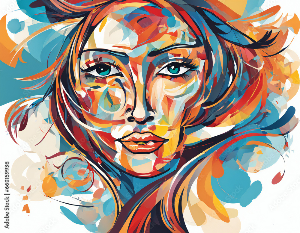 Abstract Portraits Person Art Colorful Stylish