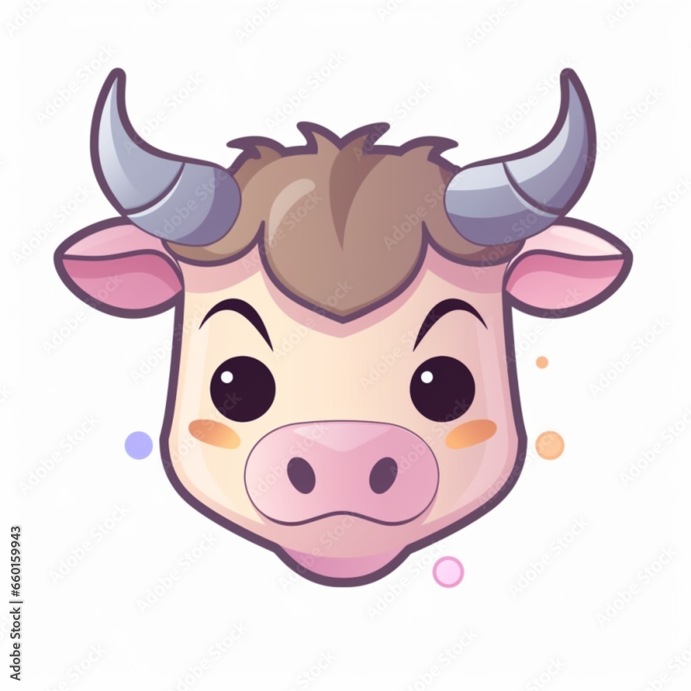 Kawaii Bull Illustration Kawaii Bull Illustration