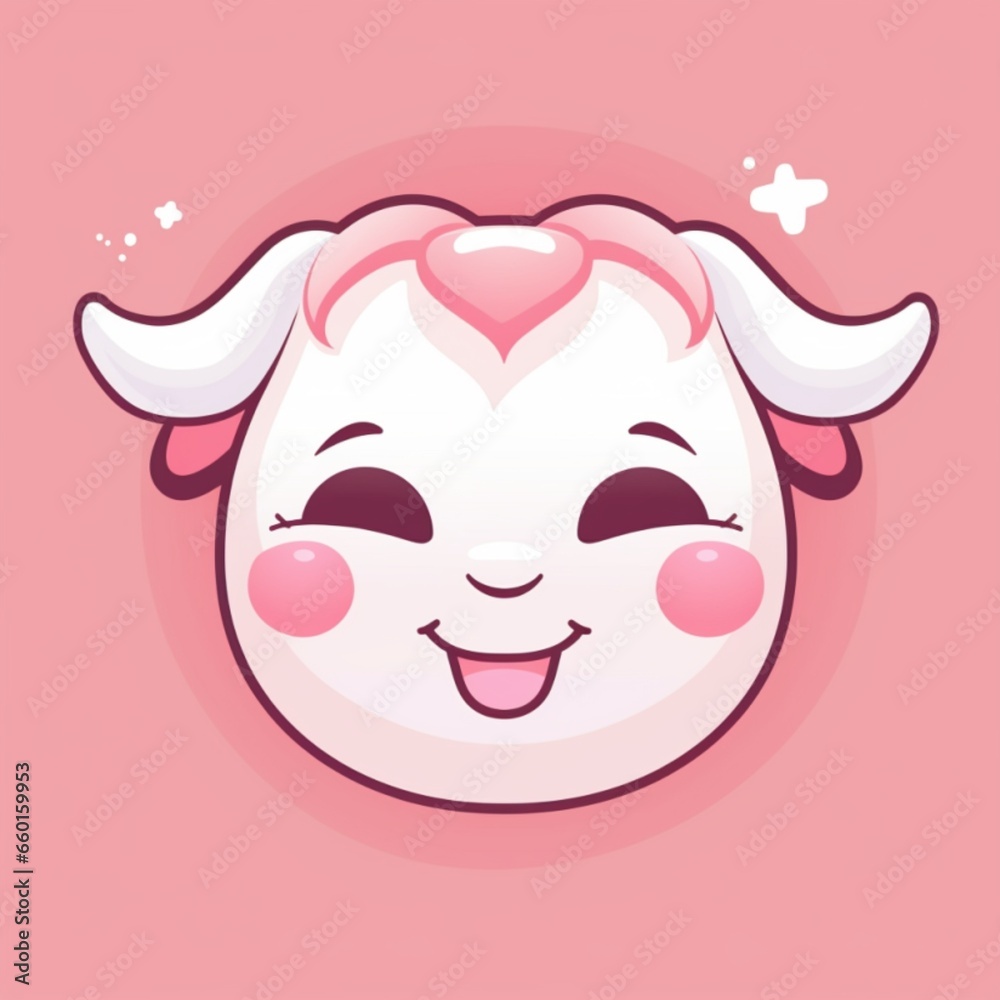 Obraz premium Kawaii Bull Illustration