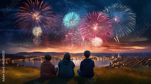 Summer Fireworks Display - Find a cozy spot on a grassy hill, lie back with a blanket, and watch in awe as vibrant explosions of color burst in the night sky, accompanied by the crackling and popping