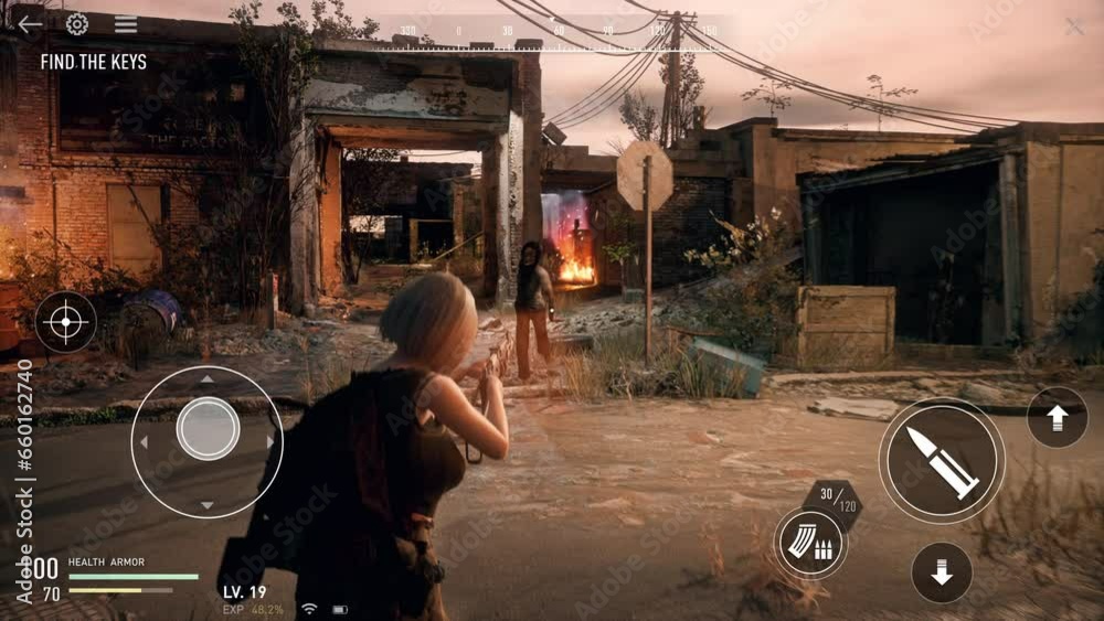 Having fun in the single player mobile phone horror game. Controlling