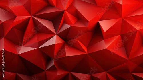 Abstract red low polygon triangles mesh