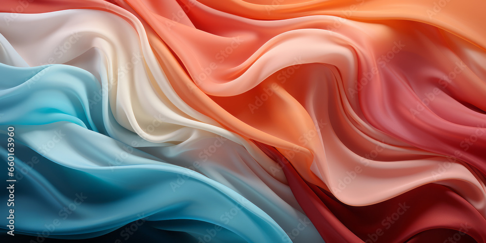 Obraz premium Color ribbon pattern background. Texture waves presentation backdrop. Ai generative