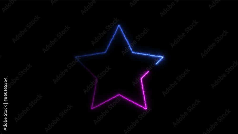 Abstract glowing neon line star icon illustration background. Abstract glowing neon line star icon illustration background.