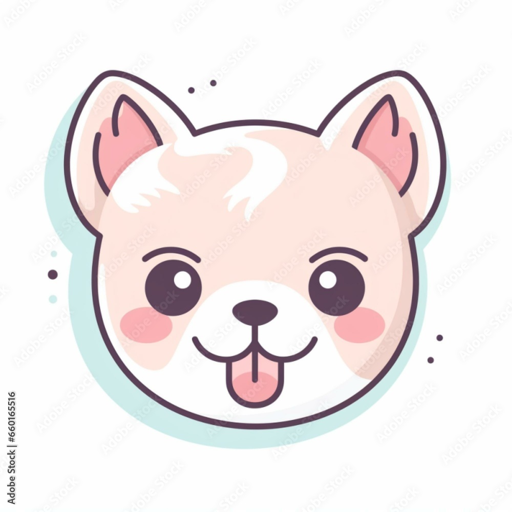 Fototapeta premium Kawaii Dog Illustration