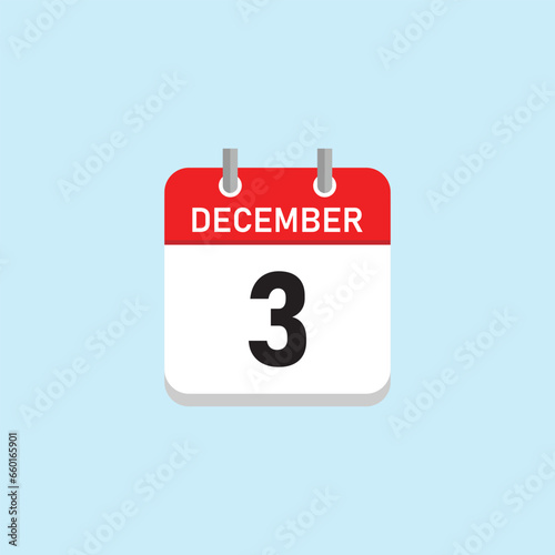 December 3 Concept Design. Vector Illustration.	