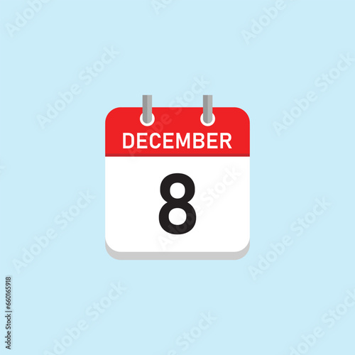 December 8 Concept Design. Vector Illustration.	