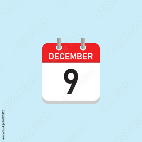 December 9 Concept Design. Vector Illustration.	