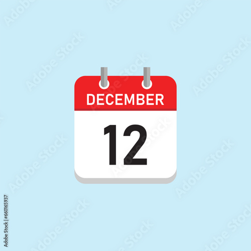 December 12 Concept Design. Vector Illustration.	