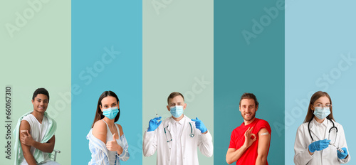 Set of people after vaccina...
