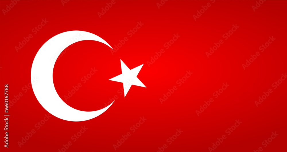 Obraz premium Turkish flag. red Turkish flag gradient flag