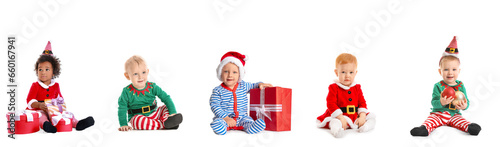 Set of adorable babies in C...
