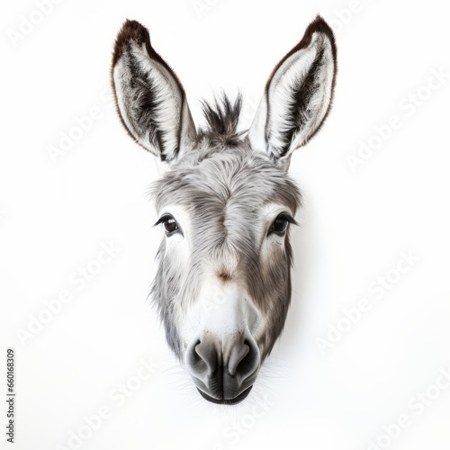donkey head on white background © Aliaksandr Siamko