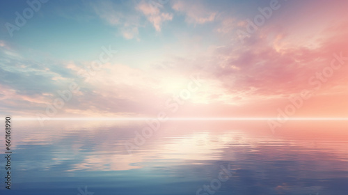 abstract background, wallpaper, Seascape bright light on horizon line Generative AI