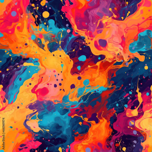 tillable abstract texture - with wild expressive paint blobs in vibrant colors