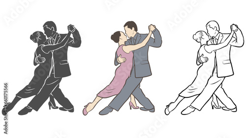 Couple Dancers in Ballroom set.