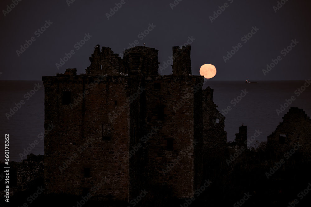 Moon Rise behind the castle