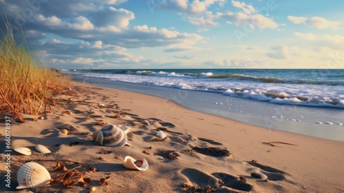 a seashells on a beach