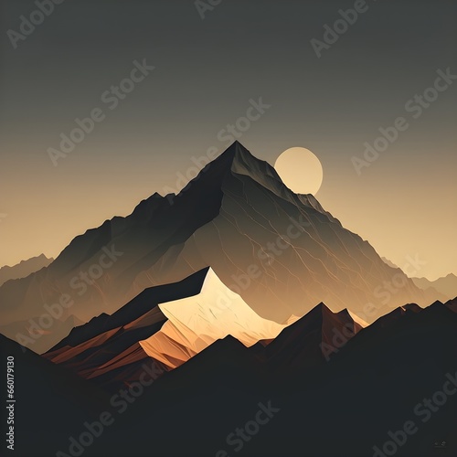 Minimalist art mountain wallpaper illustration 