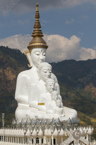 White Buddha statue in Thai temple