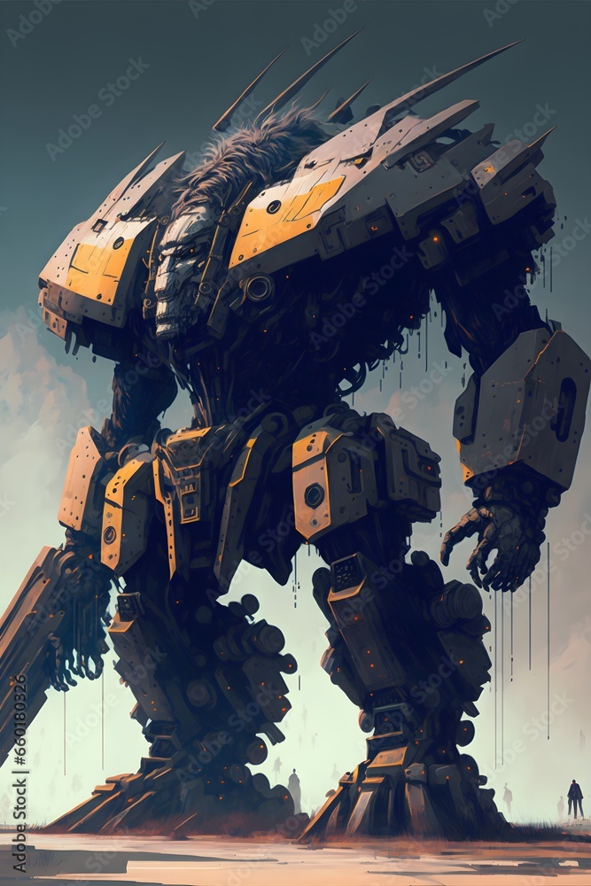 Giant Mech Massive Machine Body Massive Mech Building Sized Mechanical