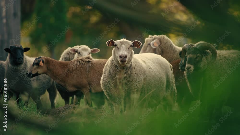 sheeps and goats gazing in the nature, natural breed. High quality 4k footage sheeps and goats gazing in the nature, natural breed. High quality 4k footage