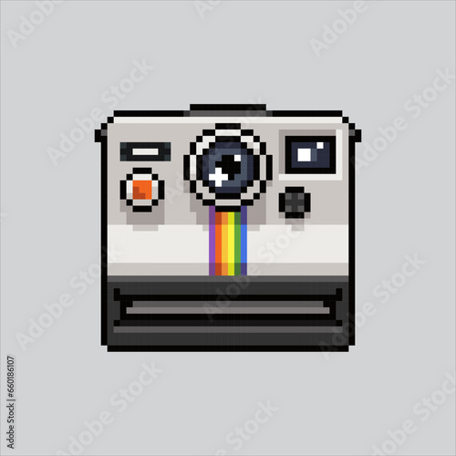 Pixel art illustration camera. Pixelated analog camera. classic camera
icon pixelated for the pixel art game and icon for website and video game.
old school retro.