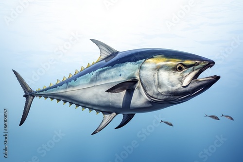 Illustration of giant tuna under the sea. Generative AI