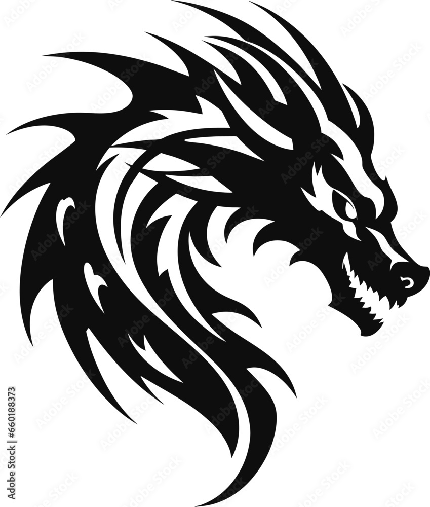 Obraz premium Dragon logo template vector illustration
